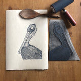 Pelican, limited edition lino print