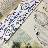 Mackerel, Salmon, & Plaice Bookmarks x 3 lino prints