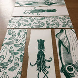 Squid Bookmarks, 3x lino prints