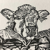 Irish Animal lino prints, Cow, Sheep, & Hare