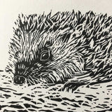 Hedgehog lino print