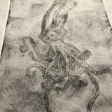 Squid (Inky Depths), dry point print