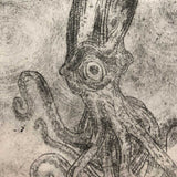 Squid (Inky Depths), dry point print