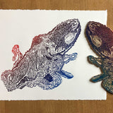 Octopus lino print