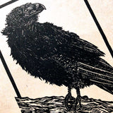 Raven lino print