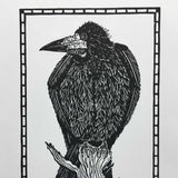 Rook, lino print