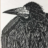 Rook, lino print