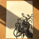 Squid, limited edition lino print